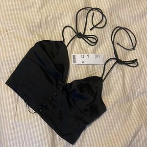 Urban Outfitters Silky Tie String Bralette Crop Top Tank Top